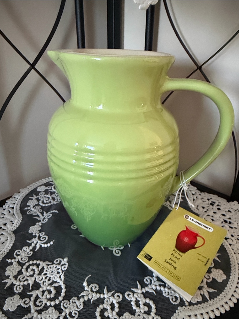 Le Creuset Lime-to-Leaf Gradient Ceramic Pitcher NWT